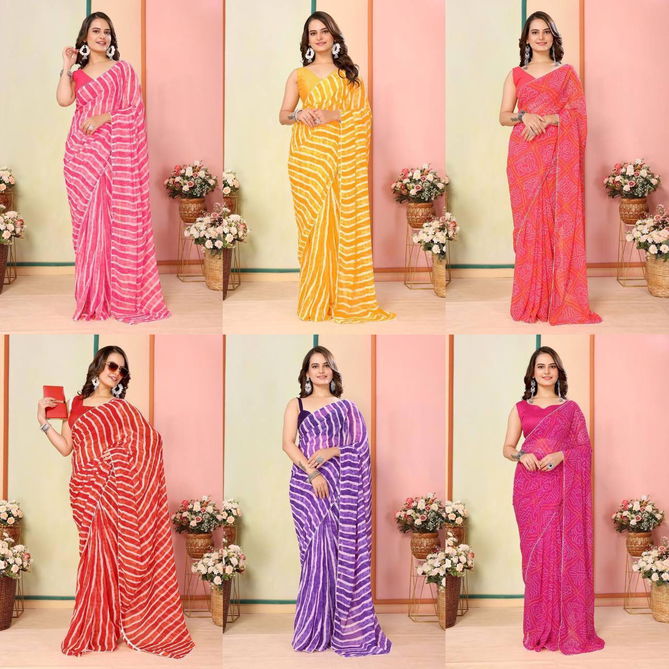 SF 745 Printed Georgette Readymade Sarees Wholesale Price In Surat